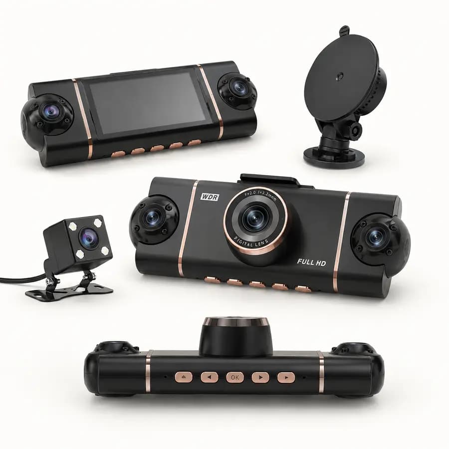 1080p WiFi 4-Channel Dash Cam with Night Vision