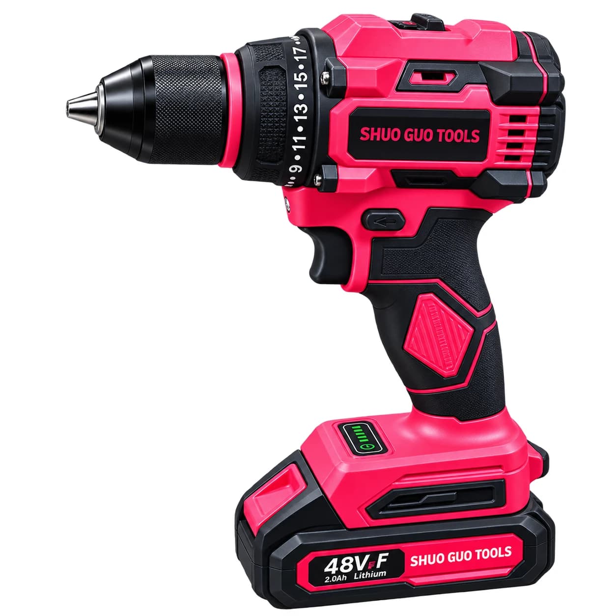 SHUO GUO TOOLS 48V MAX Cordless Drill Kit - 13mm, 21+1, 2 Batteries